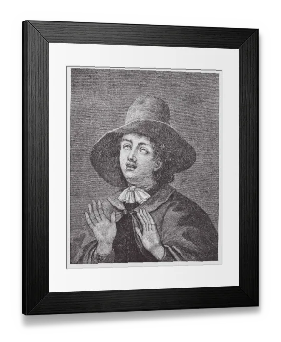 Framed Print : Engraving of George Fox Framed Print : Engraving of George Fox