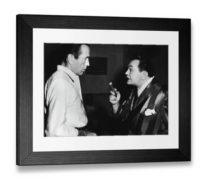 Framed Print : Edward G. Robinson Speaking to Humphrey Bogart Framed Print : Edward G. Robinson Speaking to Humphrey Bogart
