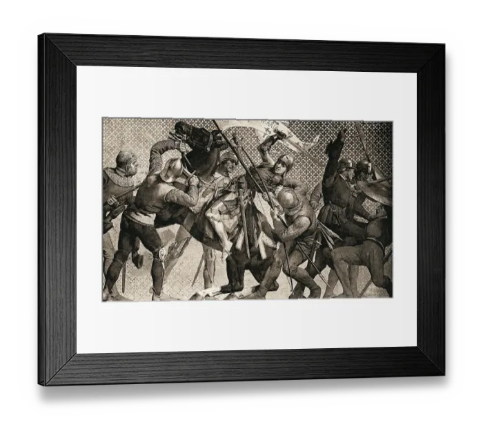 Framed Print : Joan Of Arc In Battle / Mural Painting Framed Print : Joan Of Arc In Battle / Mural Painting