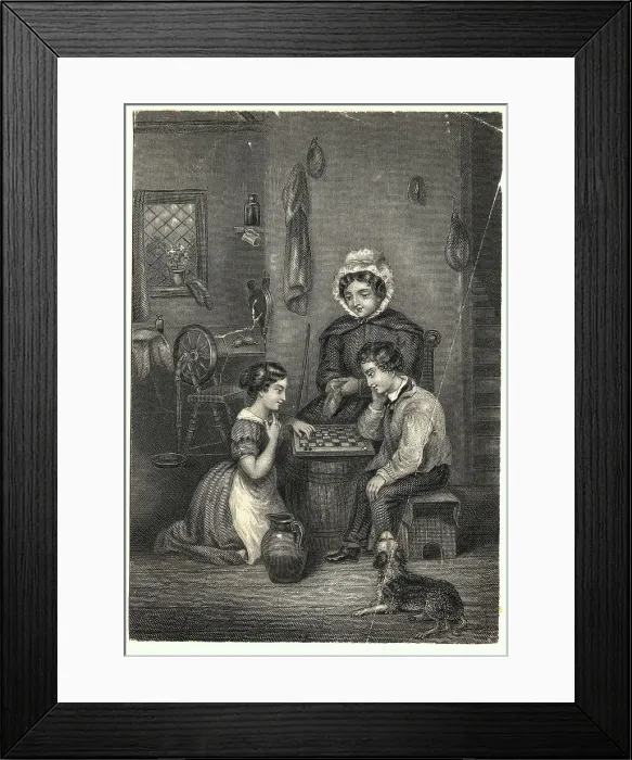 Framed Print : Children Playing Checkers Framed Print : Children Playing Checkers