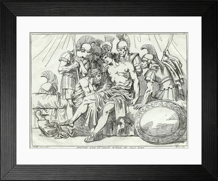 Framed Print : Surgeon Pulling Arrow Out of Alexander the Great's Side Framed Print : Surgeon Pulling Arrow Out of Alexander the Great's Side