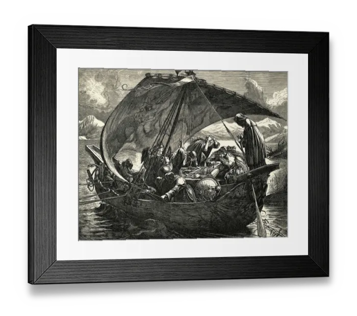 Framed Print : Arthur Transported To Avalon Upon Death