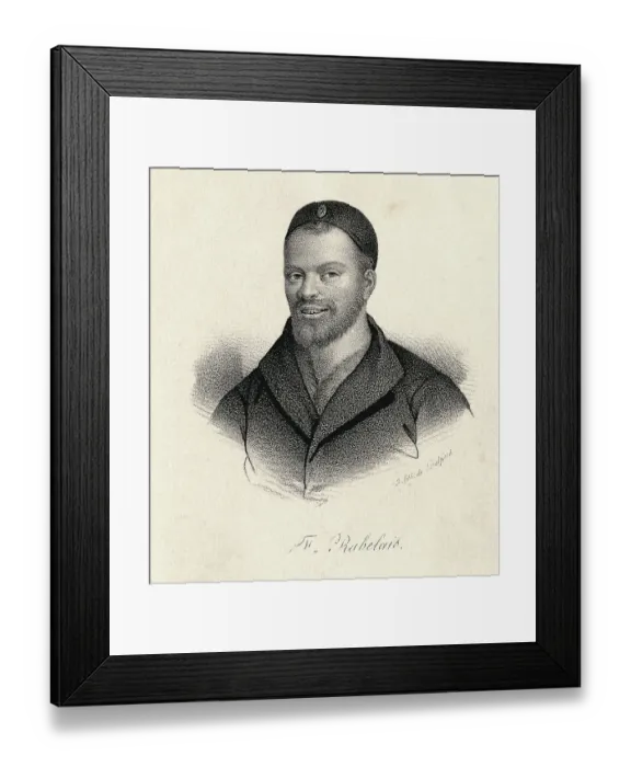 Framed Print : Lithograph Portrait of Francois Rabelais Framed Print : Lithograph Portrait of Francois Rabelais