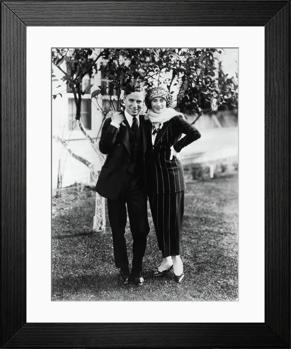 Framed Print : Charlie Chaplin Posing with Anna Pavlowa Framed Print : Charlie Chaplin Posing with Anna Pavlowa