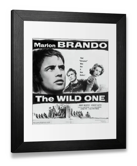 Framed Print : Movie Poster for The Wild One Starring Marlon Brando Framed Print : Movie Poster for The Wild One Starring Marlon Brando