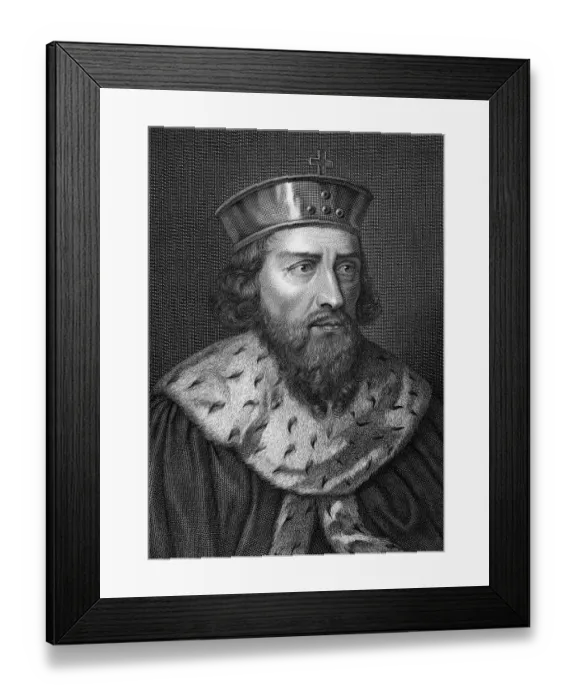 Framed Print : Engraving of Alfredus Magnus, King of Wessex by Caronni Longhi