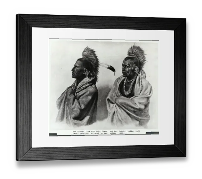 Framed Print : Fox and Sauk Native American Braves Framed Print : Fox and Sauk Native American Braves