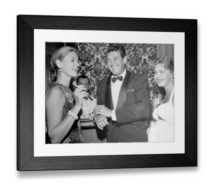 Framed Print : Rock Hudson with Lauren Bacall and Rhonda Fleming Framed Print : Rock Hudson with Lauren Bacall and Rhonda Fleming