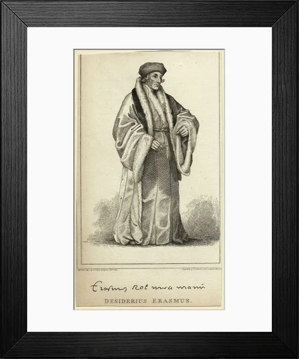 Framed Print : Engraving Of Desiderus Erasumus Framed Print : Engraving Of Desiderus Erasumus