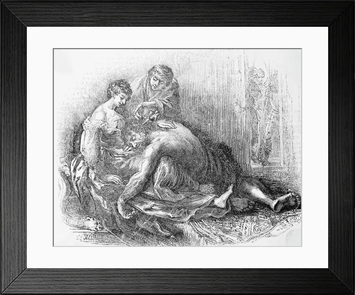 Framed Print : Samson Having His Hair Removed by Delilah and Culprit Framed Print : Samson Having His Hair Removed by Delilah and Culprit