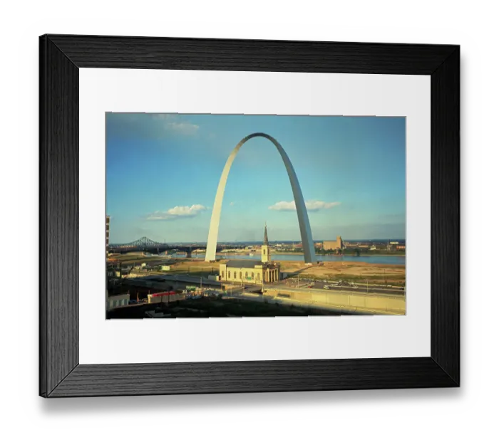 Framed Print : Gateway Arch Towering in City Framed Print : Gateway Arch Towering in City