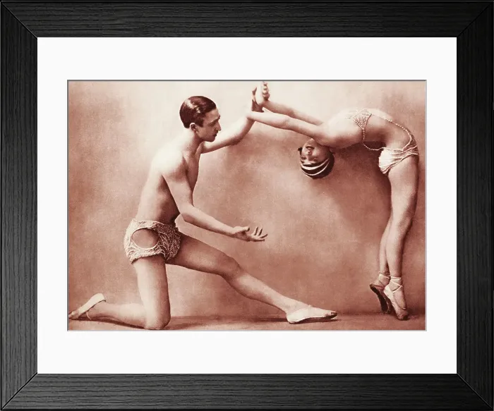 Framed Print : Man and Woman Performing Ballet