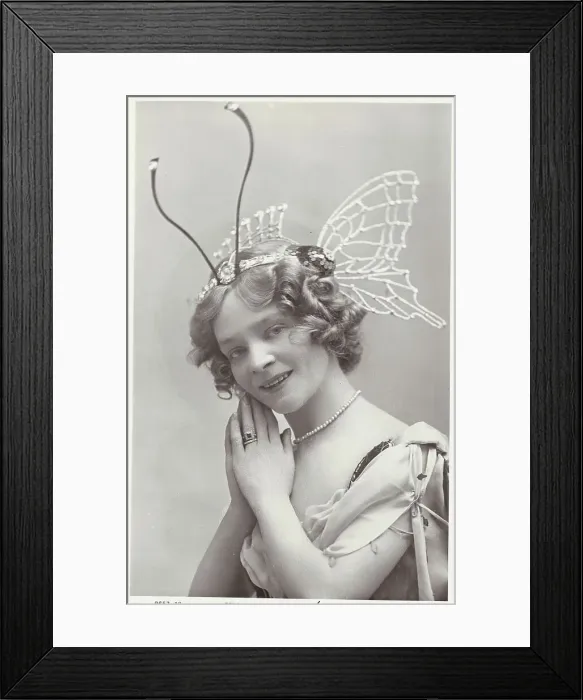 Framed Print : Portrait of Danish Ballet Dancer Adeline Genee In Butterfly Headdress Framed Print : Portrait of Danish Ballet Dancer Adeline Genee In Butterfly Headdress
