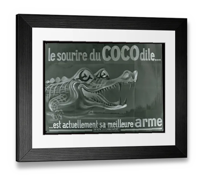 Framed Print : A French Poster of a Crocodile Framed Print : A French Poster of a Crocodile