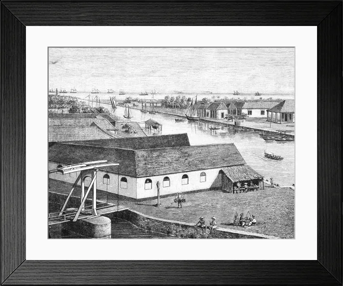Framed Print : Batavians Enjoying the Local Canal Framed Print : Batavians Enjoying the Local Canal