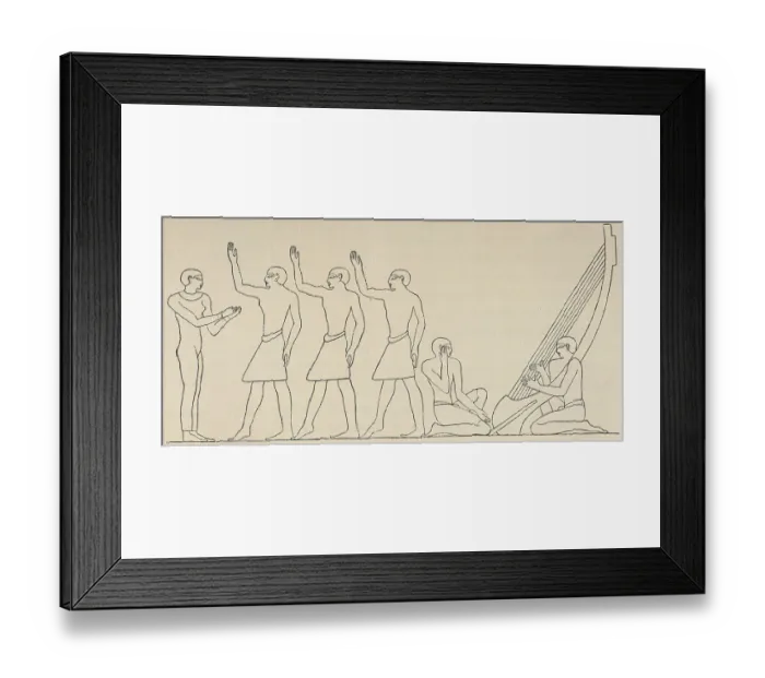 Framed Print : Egyptian Figures Dancing to Harp Music Framed Print : Egyptian Figures Dancing to Harp Music