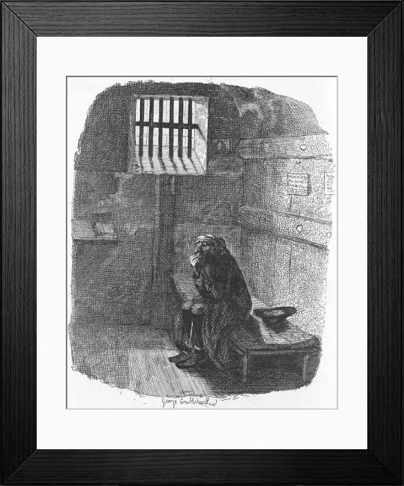 Framed Print : Man Sitting in Prison Cell Framed Print : Man Sitting in Prison Cell
