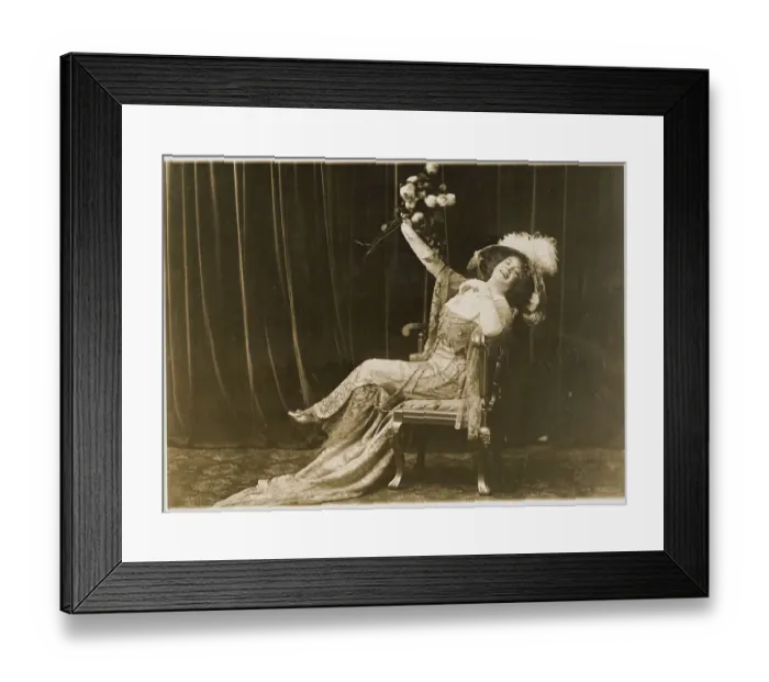 Framed Print : Woman Reclining with Bouquet Framed Print : Woman Reclining with Bouquet