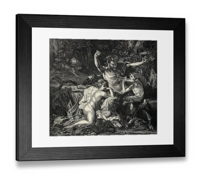 Framed Print : Engraving of Family of Satyrs Framed Print : Engraving of Family of Satyrs