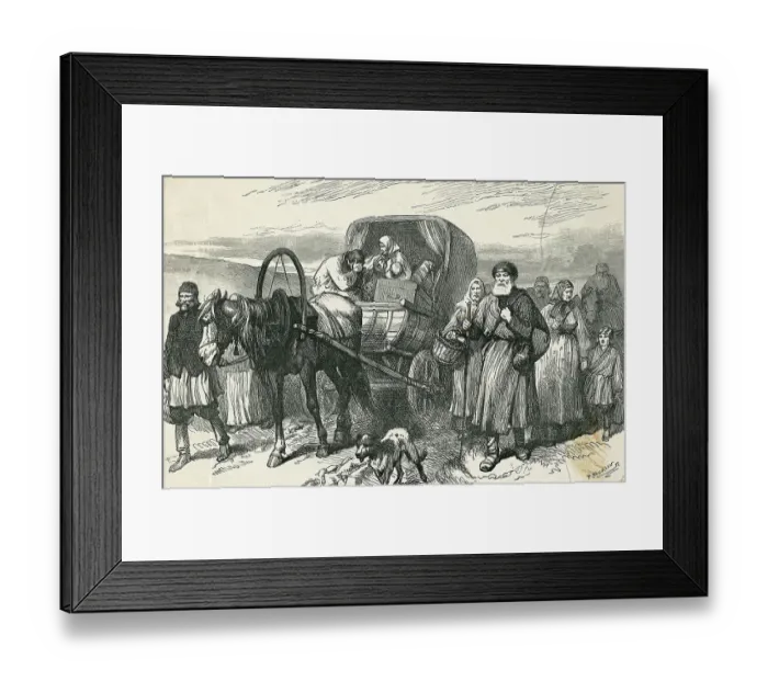 Framed Print : Engraving of Russian Caravan with Migrating Peasants by P. Naumann Framed Print : Engraving of Russian Caravan with Migrating Peasants by P. Naumann