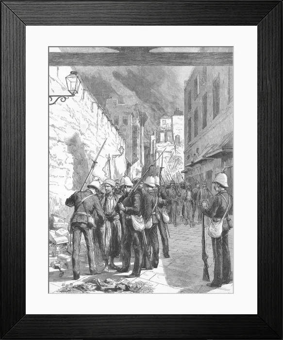 Framed Print : Soldiers Congregating in Streets Framed Print : Soldiers Congregating in Streets