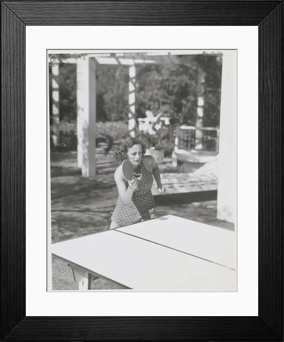 Framed Print : Joan Crawford Playing Ping Pong Framed Print : Joan Crawford Playing Ping Pong