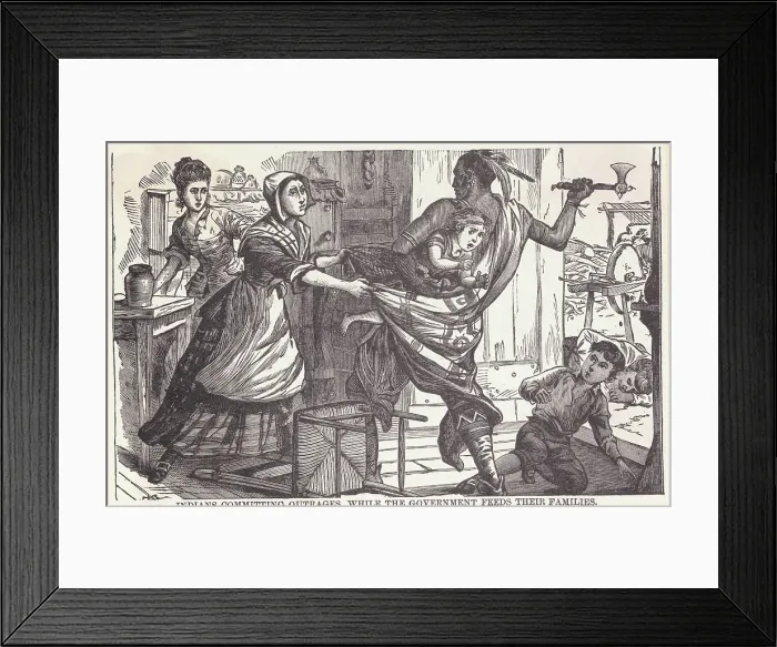Framed Print : Native American Kidnapping Young Colonist