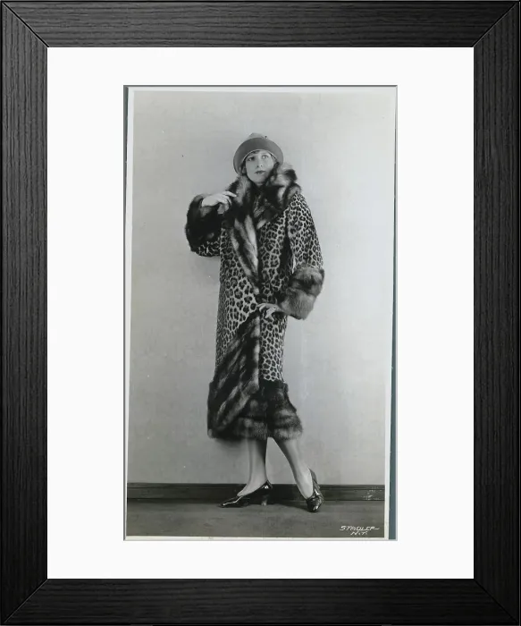 Framed Print : Women Modeling Leopard Coat Framed Print : Women Modeling Leopard Coat