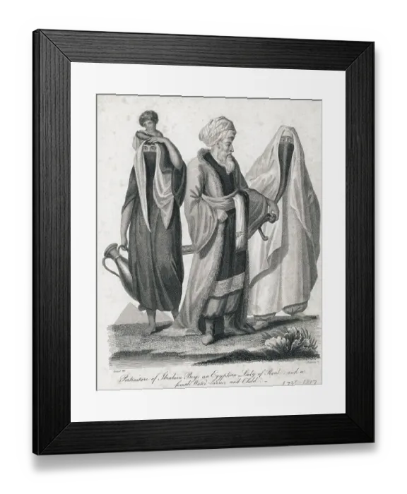 Framed Print : Engraving of Egytian Group Framed Print : Engraving of Egytian Group