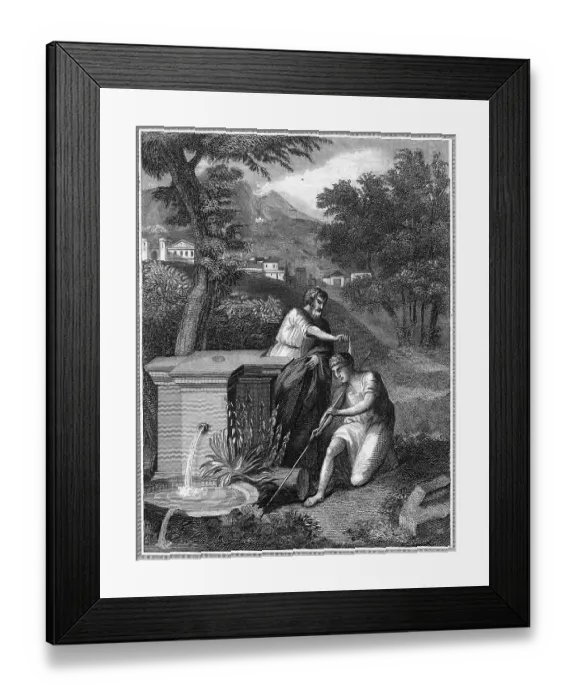 Framed Print : Engraving of Samuel Anointing Saul Framed Print : Engraving of Samuel Anointing Saul