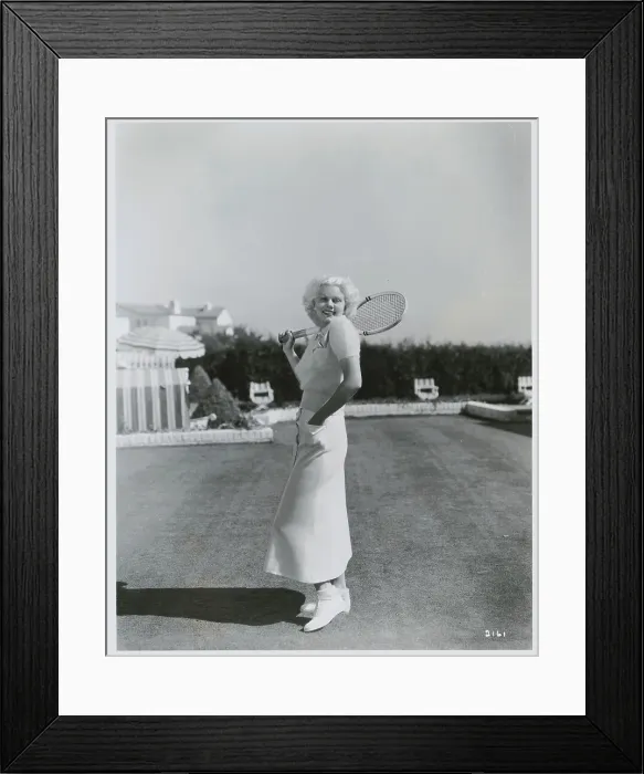 Framed Print : Jean Harlow Posing with Tennis Racket Framed Print : Jean Harlow Posing with Tennis Racket