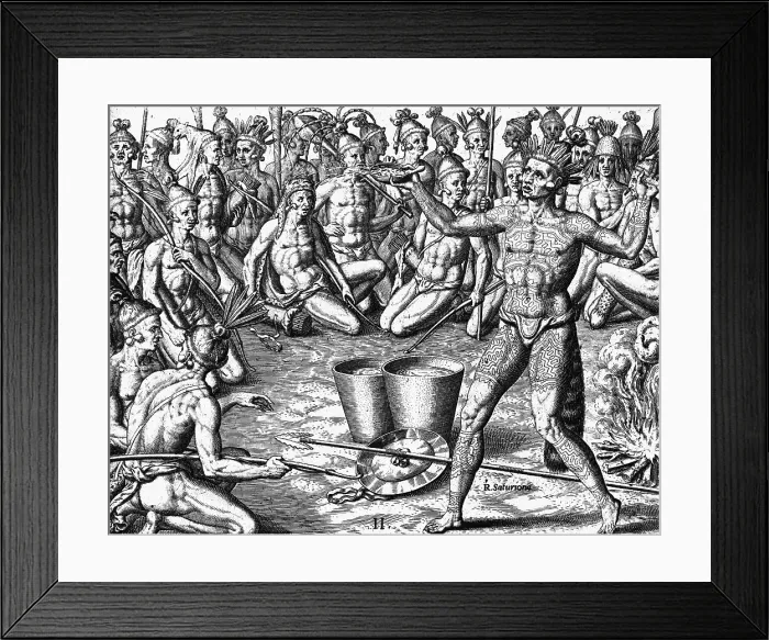 Framed Print : Florida Indians Saturibo War Council Framed Print : Florida Indians Saturibo War Council