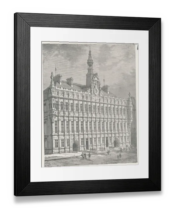 Framed Print : Early Drawing of Parisian Government Building Framed Print : Early Drawing of Parisian Government Building