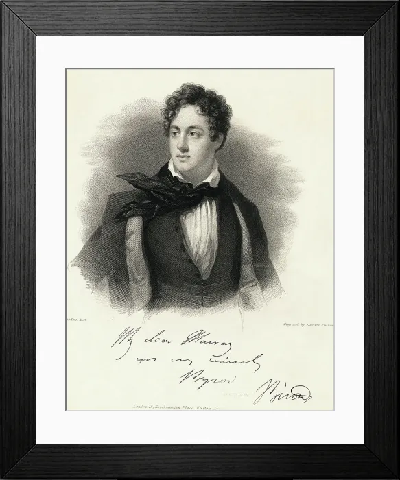 Framed Print : Portrait of Lord Byron Framed Print : Portrait of Lord Byron