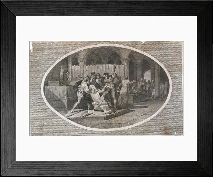 Framed Print : Drawing of Murder Scene of Archbishop Thomas Beckett Framed Print : Drawing of Murder Scene of Archbishop Thomas Beckett