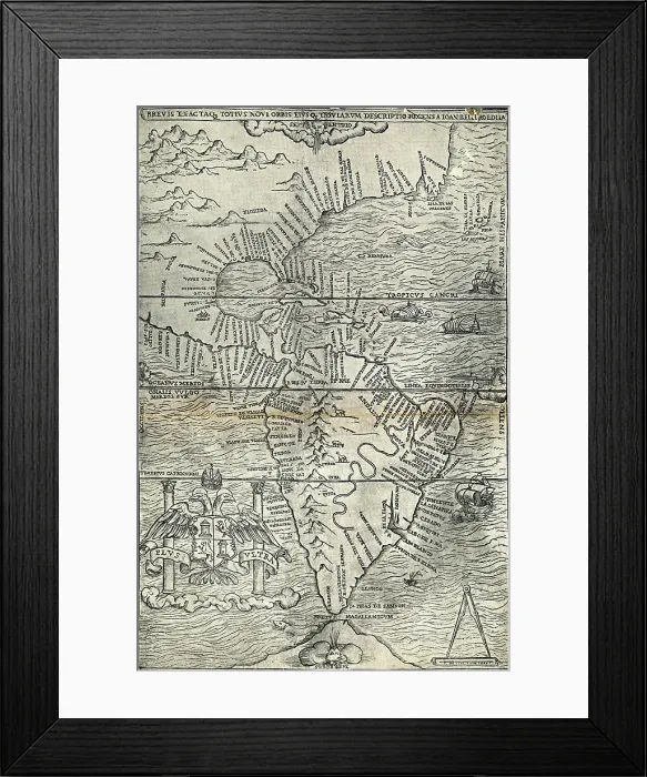 Framed Print : Early Map of America Framed Print : Early Map of America