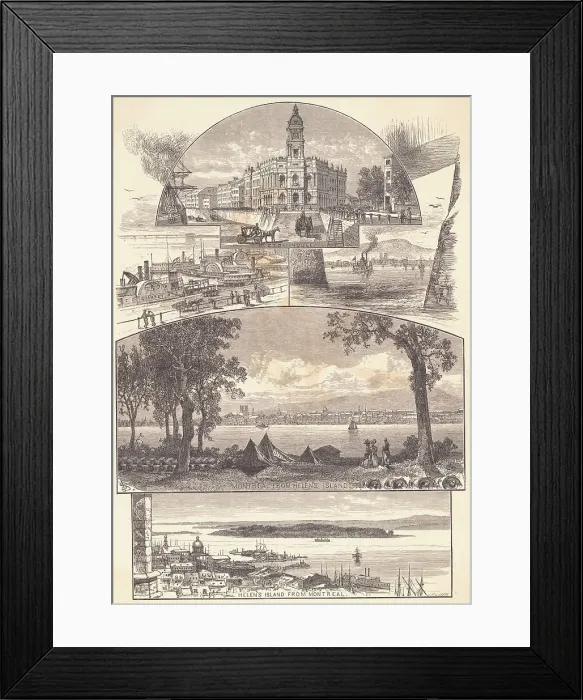 Framed Print : Three Drawings of Scenes in Helen's Island Framed Print : Three Drawings of Scenes in Helen's Island