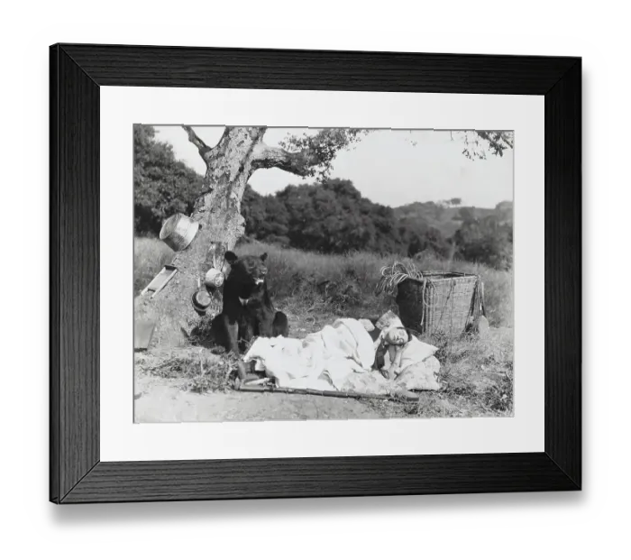 Framed Print : Buster Keaton Sleeping Outside Framed Print : Buster Keaton Sleeping Outside