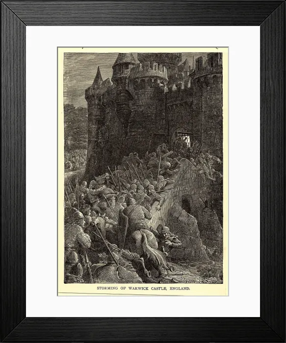 Framed Print : Storming of Warwick Castle Framed Print : Storming of Warwick Castle