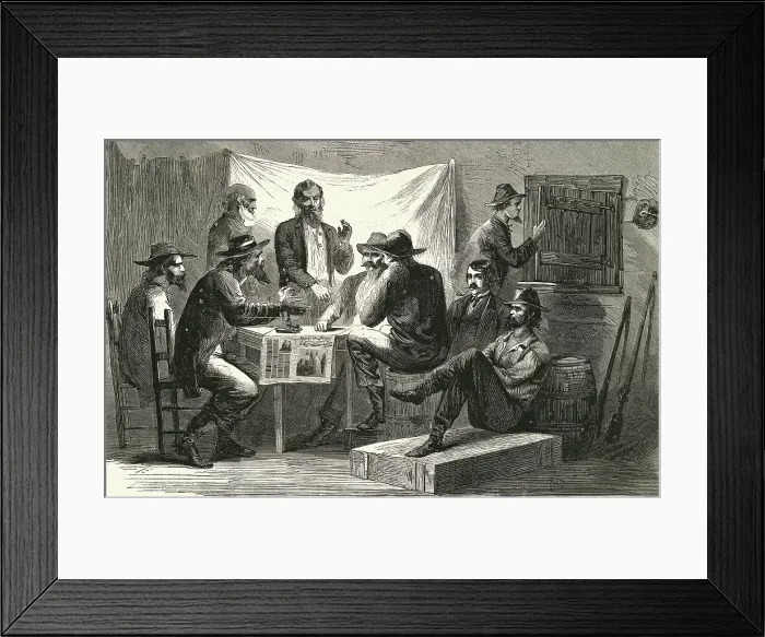 Framed Print : Engraving of Secret Meeting During Civil War Framed Print : Engraving of Secret Meeting During Civil War