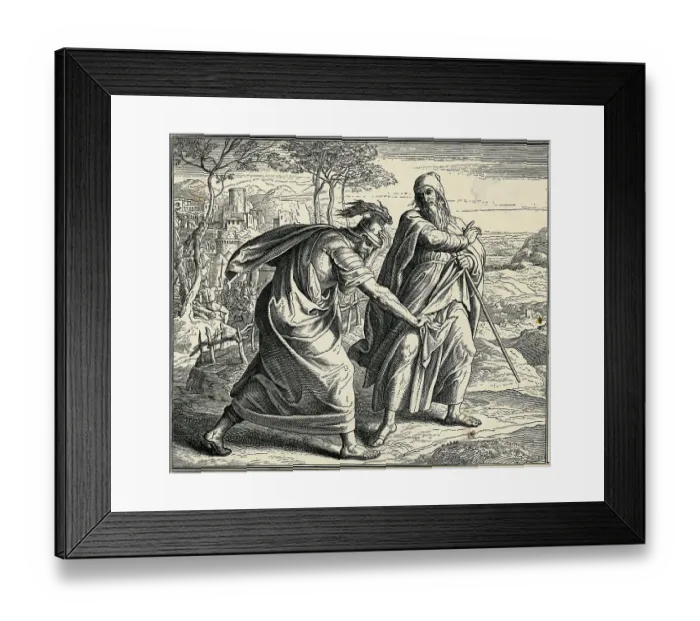 Framed Print : Engraving of Samuel Rebuking Saul