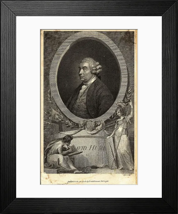 Framed Print : Elaborate Engraving of David Hume Framed Print : Elaborate Engraving of David Hume