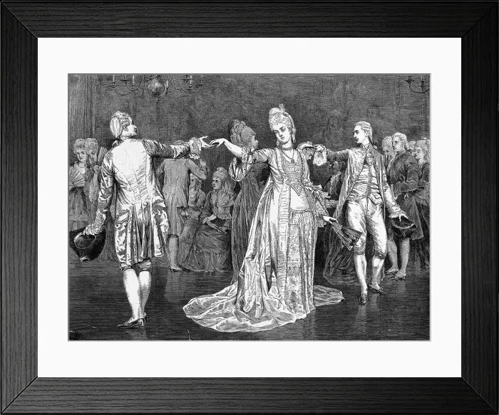Framed Print : Painting of Couples Dancing the Minuet