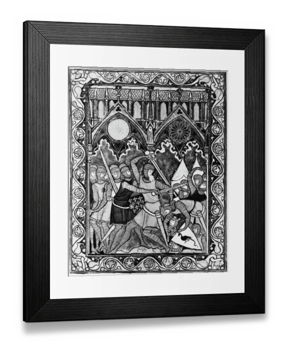 Framed Print : Medieval Battle Scene Between Knights Framed Print : Medieval Battle Scene Between Knights