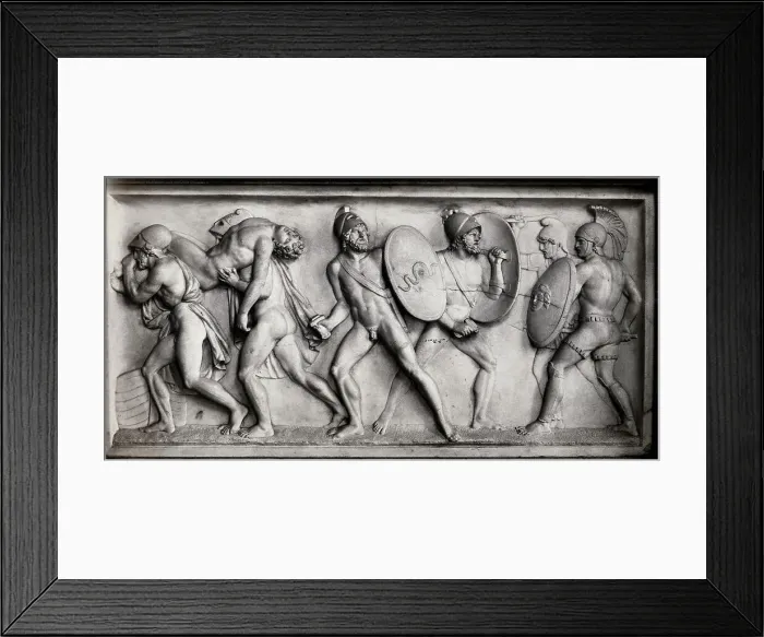 Framed Print : Stone Relief Of The Death Of Patroclus Framed Print : Stone Relief Of The Death Of Patroclus