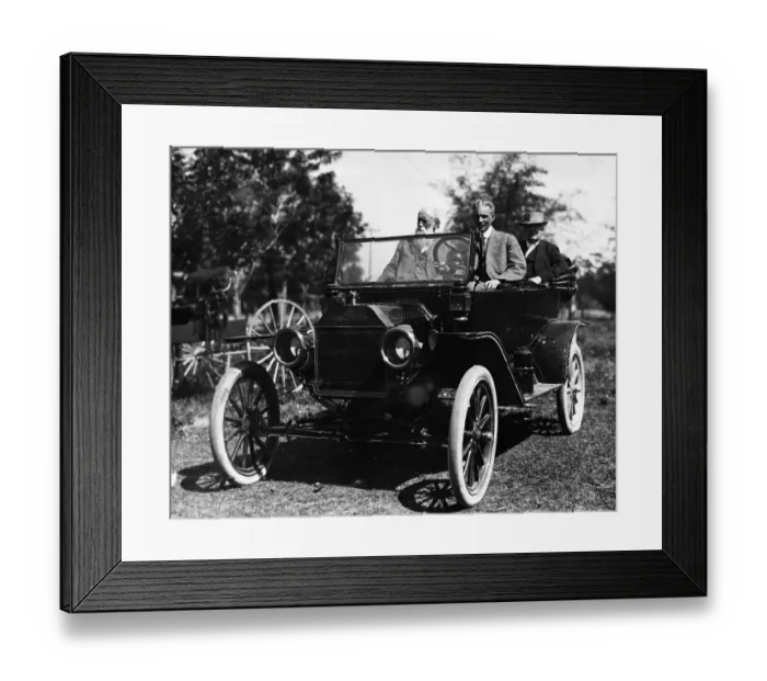 Framed Print : Henry Ford and Friends in Model T