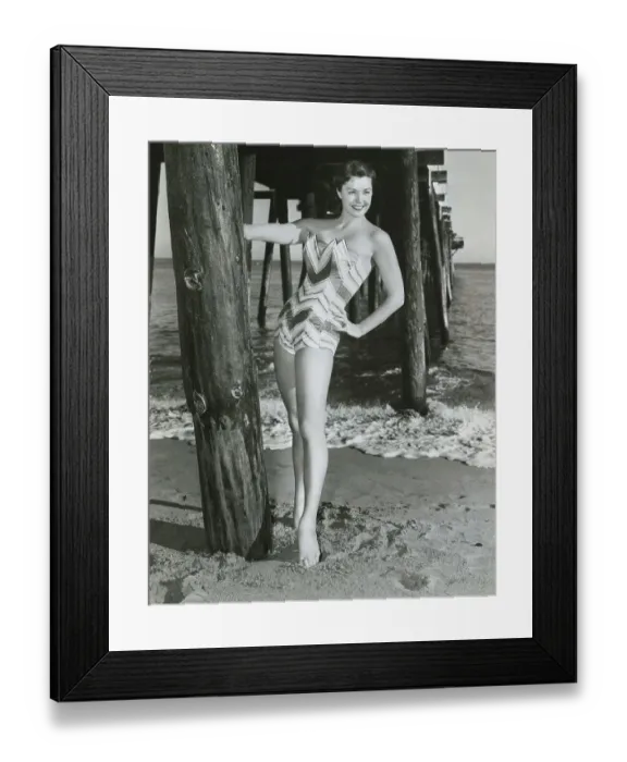 Framed Print : Esther Williams Posing in a Swimsuit Framed Print : Esther Williams Posing in a Swimsuit