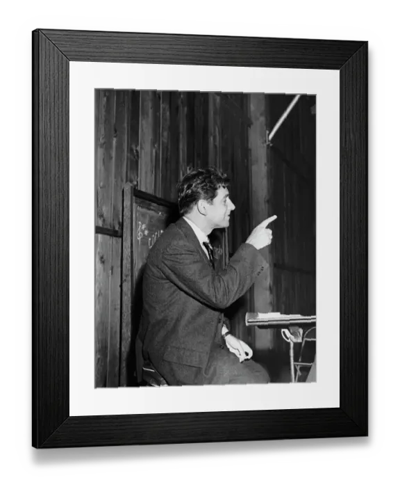 Framed Print : Leonard Bernstein Seated In Profile Framed Print : Leonard Bernstein Seated In Profile