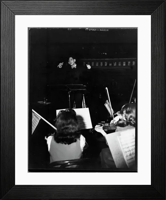 Framed Print : Leonard Bernstein Conducting Orchestra Framed Print : Leonard Bernstein Conducting Orchestra