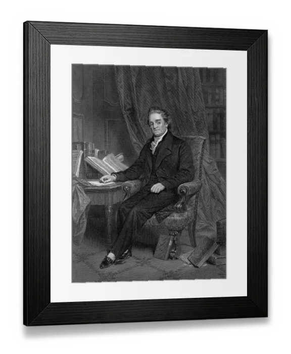 Framed Print : Engraving of Noah Webster by Chappel Johnson Framed Print : Engraving of Noah Webster by Chappel Johnson